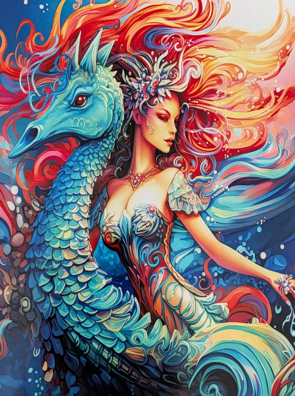🔥Mermaidcore Home Decor, Seahorse Wall Art, Seadragon 8x10 Glossy Print